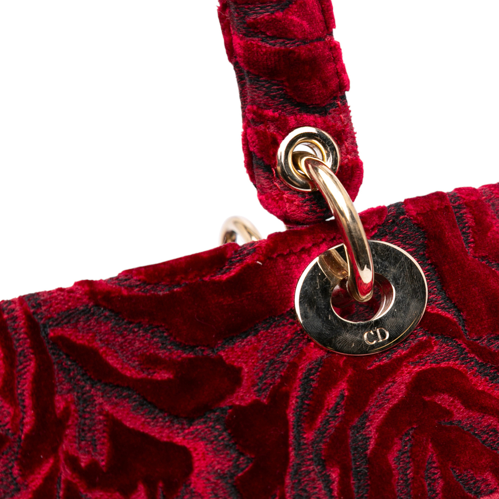 Pre-Loved Dior Medium Embroidered Velvet Roses Lady D Lite - Picture 9 of 12